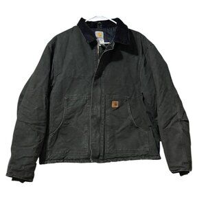 Carhartt Canvas Green Insulated J22 MOS Work Jacket‎ Coat Men's Size X Large VTG